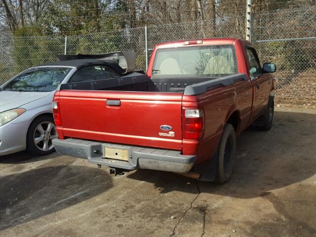 1FTYR10C91TA28565 - 2001 FORD RANGER RED photo 4