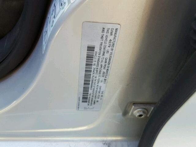 3VW2K7AJ2BM068803 - 2011 VOLKSWAGEN JETTA BASE 银色 照片 10