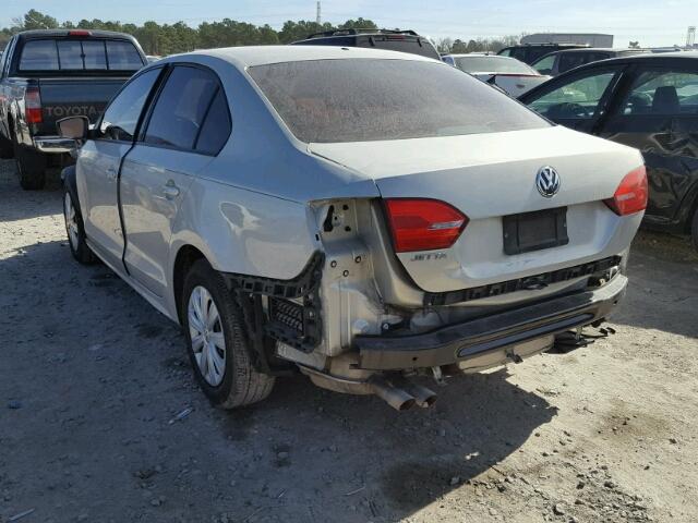 3VW2K7AJ2BM068803 - 2011 VOLKSWAGEN JETTA BASE 银色 照片 3