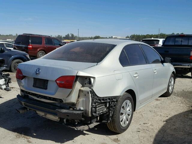 3VW2K7AJ2BM068803 - 2011 VOLKSWAGEN JETTA BASE 银色 照片 4