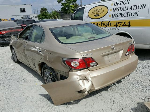 JTHBA30G345013935 - 2004 LEXUS ES 330 BEIGE photo 3