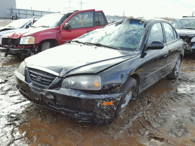 KMHDN46D15U032598 - 2005 HYUNDAI ELANTRA GL BLACK photo 2