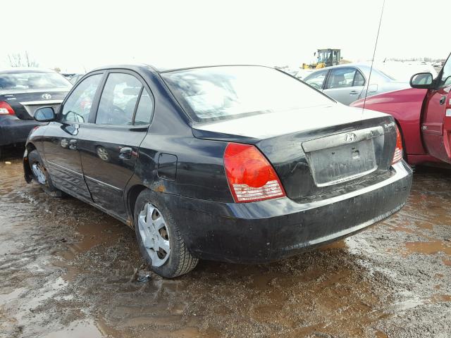 KMHDN46D15U032598 - 2005 HYUNDAI ELANTRA GL BLACK photo 3