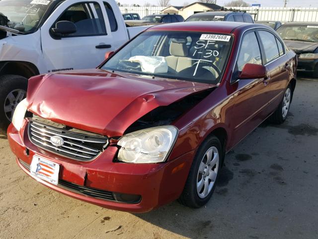 KNAGE123185169646 - 2008 KIA OPTIMA LX RED photo 2