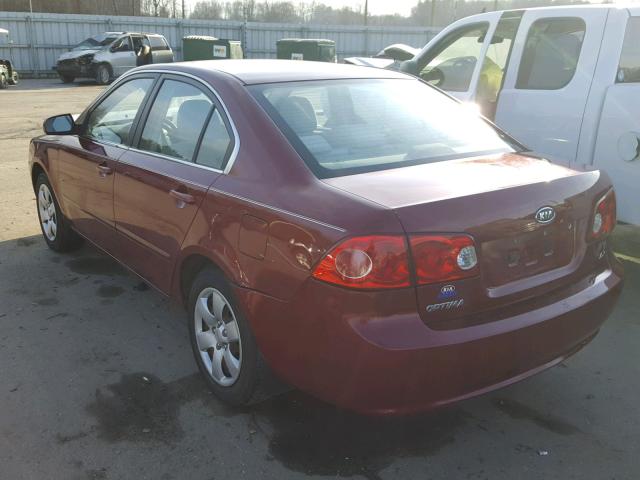 KNAGE123185169646 - 2008 KIA OPTIMA LX RED photo 3