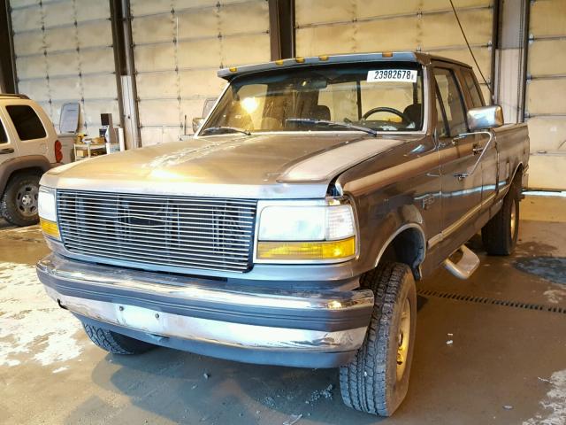 1FTEX14NXNKA06445 - 1992 FORD F150 GRAY photo 2