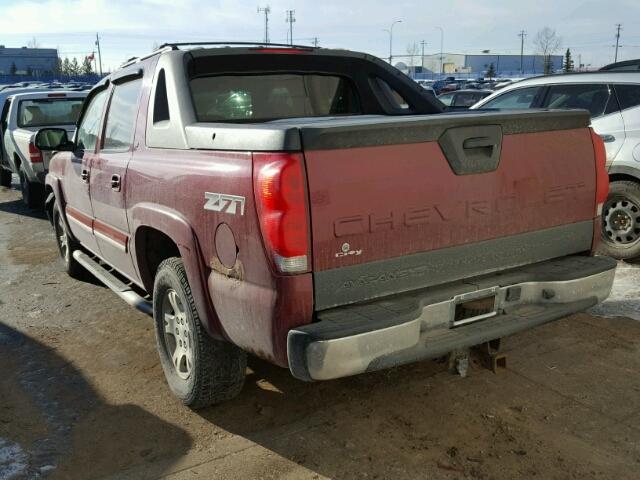 3GNEK12T45G228123 - 2005 CHEVROLET AVALANCHE RED photo 3