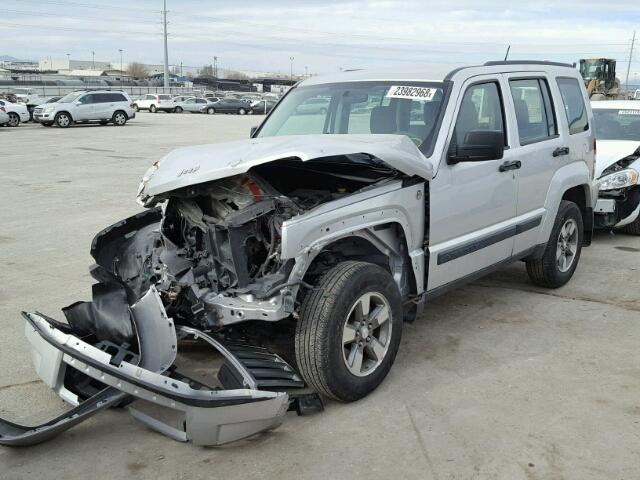 1J8GN28K18W255341 - 2008 JEEP LIBERTY SP SILVER photo 2