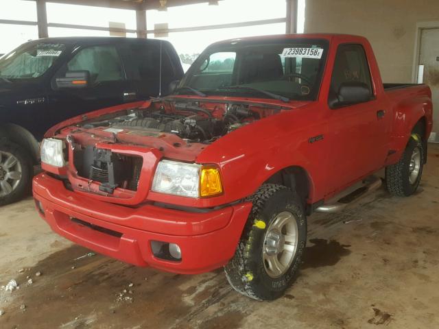 1FTYR10U44PB45749 - 2004 FORD RANGER RED photo 2