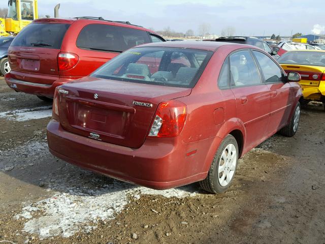 KL5JD56Z55K099122 - 2005 SUZUKI FORENZA S RED photo 4