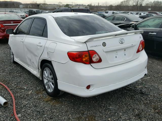 2T1BU40E99C122990 - 2009 TOYOTA COROLLA BA WHITE photo 3