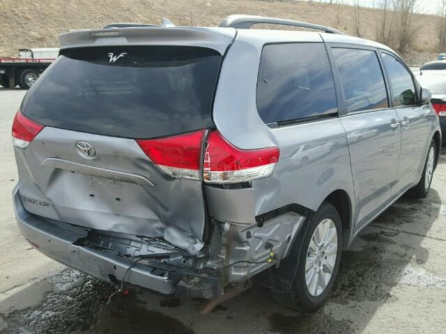 5TDDK3DC5BS007219 - 2011 TOYOTA SIENNA XLE SILVER photo 4