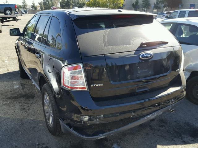 2FMDK38C58BB46024 - 2008 FORD EDGE SEL BLACK photo 3