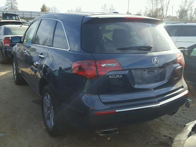 2HNYD2H22CH540680 - 2012 ACURA MDX BLUE photo 3