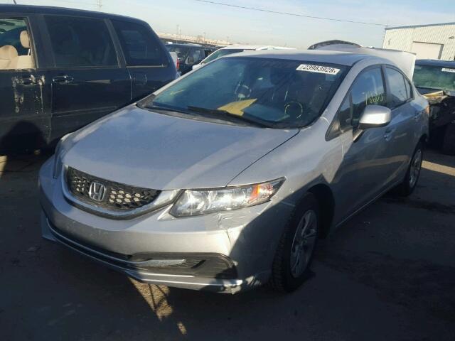 19XFB2F50DE279871 - 2013 HONDA CIVIC LX SILVER photo 2