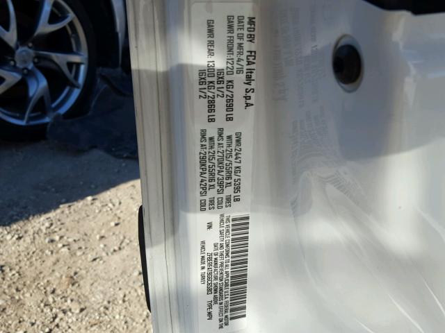 ZFBERFAT9G6C65813 - 2016 RAM PROMASTER WHITE photo 10
