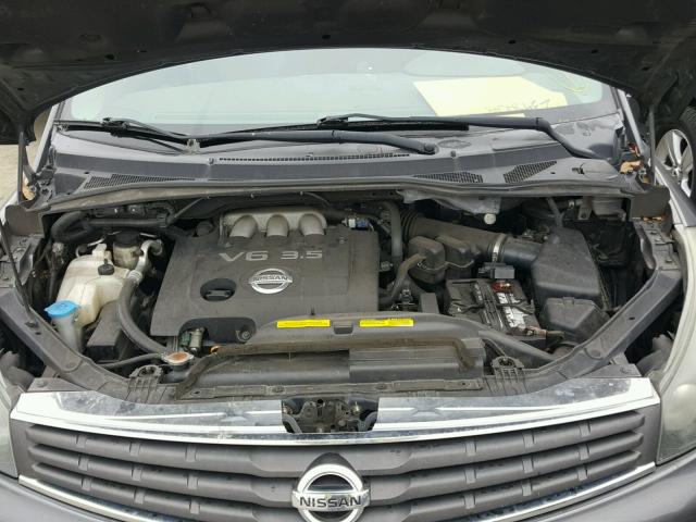 5N1BV28U08N113678 - 2008 NISSAN QUEST S CHARCOAL photo 7