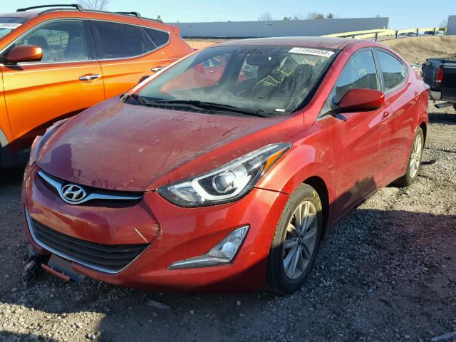 5NPDH4AE0FH584682 - 2015 HYUNDAI ELANTRA SE RED photo 2