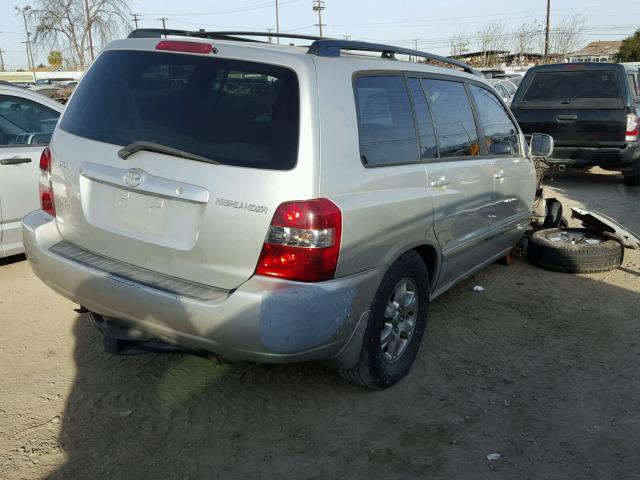 JTEDP21AX40020788 - 2004 TOYOTA HIGHLANDER SILVER photo 4