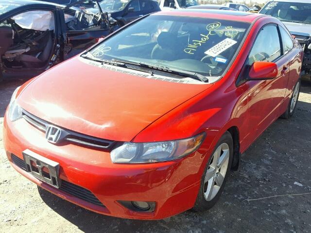 2HGFG11867H565098 - 2007 HONDA CIVIC EX RED photo 2