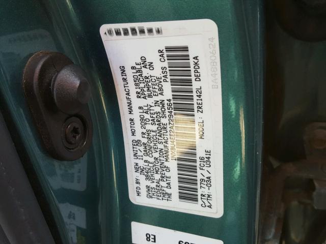 1NXBU4EE2AZ294564 - 2010 TOYOTA COROLLA BA TEAL photo 10