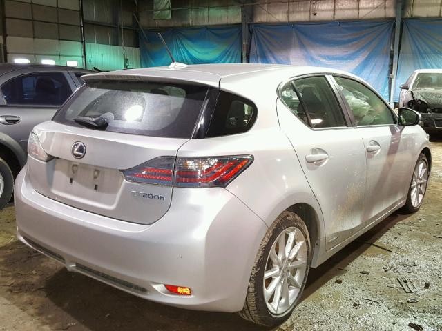 JTHKD5BH0C2061241 - 2012 LEXUS CT 200 SILVER photo 4