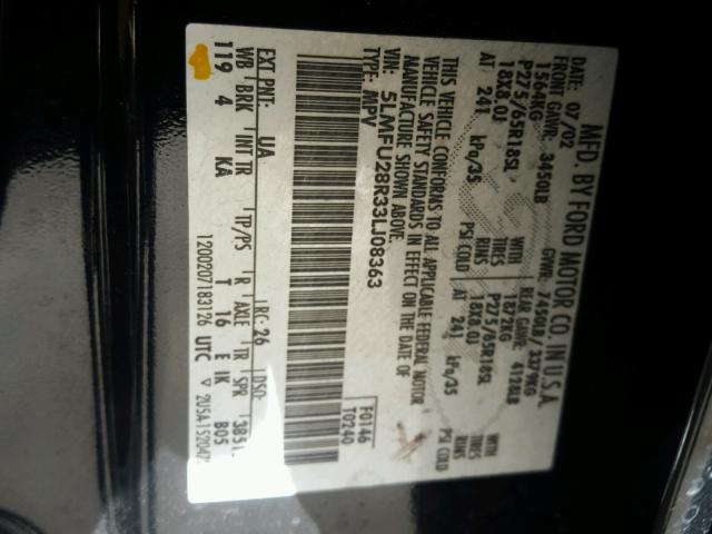 5LMFU28R33LJ08363 - 2003 LINCOLN NAVIGATOR BLACK photo 10