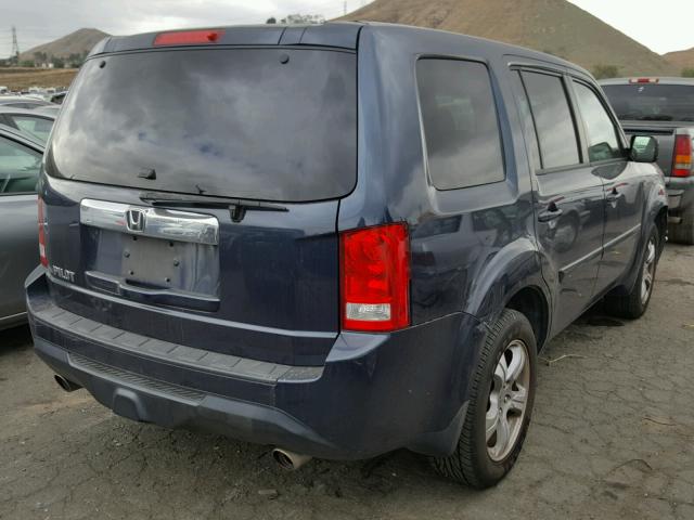 5FNYF3H45CB029963 - 2012 HONDA PILOT EX BLUE photo 4