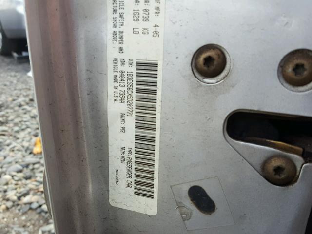 1B3ES56CX5D207771 - 2005 DODGE NEON SXT SILVER photo 10