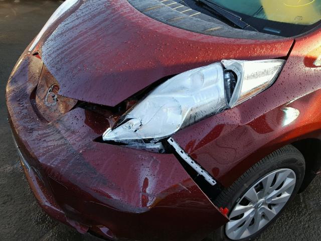 1N4BZ0CP7HC308256 - 2017 NISSAN LEAF S MAROON photo 9