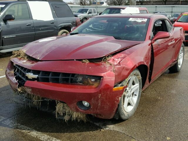 2G1FB1EV1A9149614 - 2010 CHEVROLET CAMARO LT RED photo 2