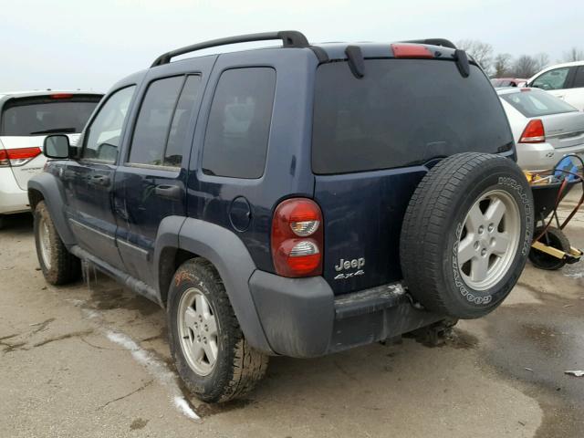 1J4GL48K07W540081 - 2007 JEEP LIBERTY SP BLUE photo 3