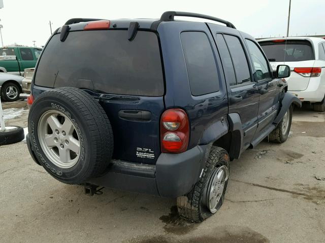 1J4GL48K07W540081 - 2007 JEEP LIBERTY SP BLUE photo 4