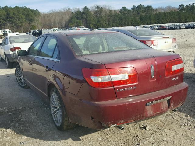 3LNHM26T67R638067 - 2007 LINCOLN MKZ BURGUNDY photo 3