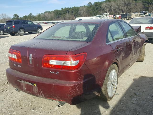 3LNHM26T67R638067 - 2007 LINCOLN MKZ BURGUNDY photo 4