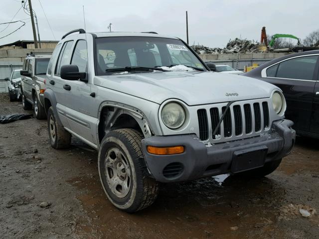 1J8GL48K82W292203 - 2002 JEEP LIBERTY SP SILVER photo 1