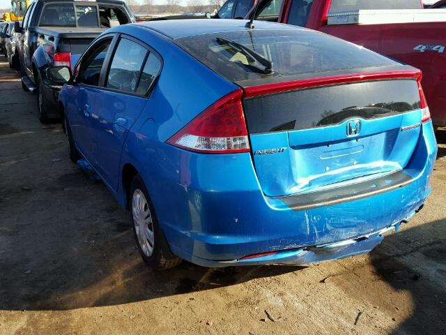 JHMZE2H57AS016141 - 2010 HONDA INSIGHT LX BLUE photo 3