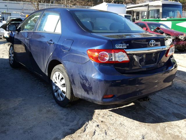 2T1BU4EE4CC803199 - 2012 TOYOTA COROLLA BA BLUE photo 3