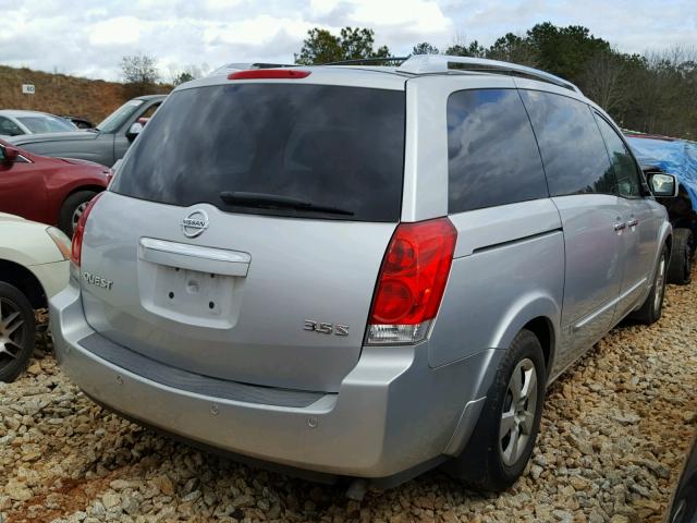 5N1BV28U97N124886 - 2007 NISSAN QUEST S SILVER photo 4