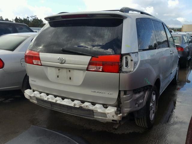 5TDZA23C14S124836 - 2004 TOYOTA SIENNA CE SILVER photo 4