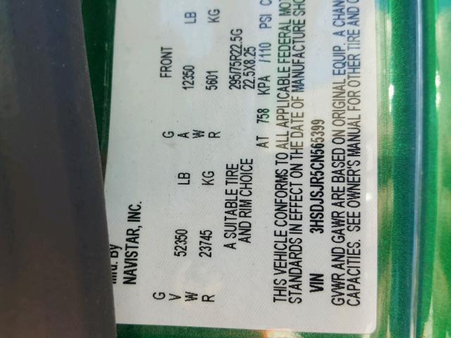 3HSDJSJR5CN565399 - 2012 INTERNATIONAL PROSTAR 绿色 照片 10