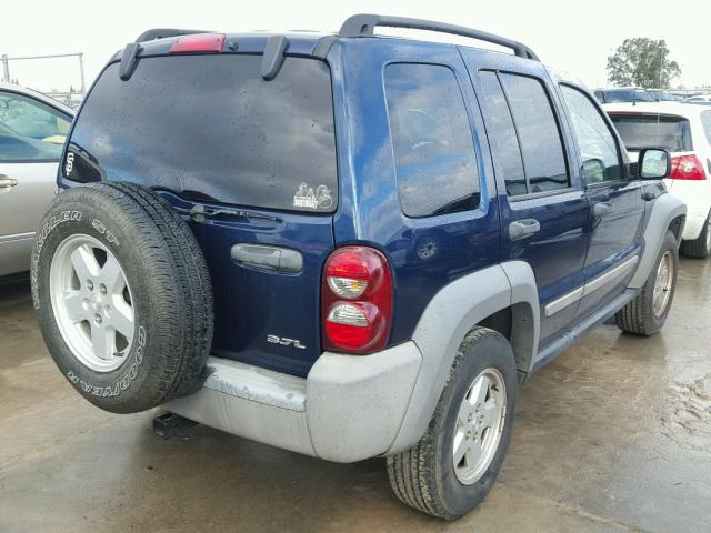 1J4GL48K15W674434 - 2005 JEEP LIBERTY SP BLUE photo 4