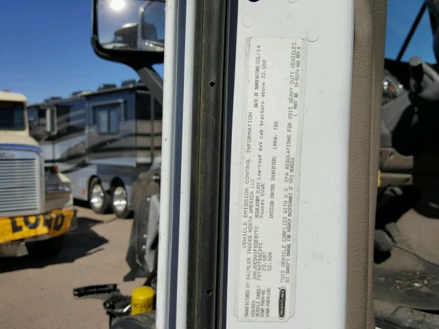 3AKJGEDV1FSGE8792 - 2015 FREIGHTLINER CASCADIA 1 WHITE photo 10