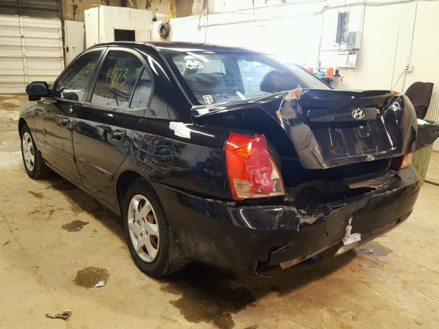 KMHDN46D16U366227 - 2006 HYUNDAI ELANTRA GL BLACK photo 3