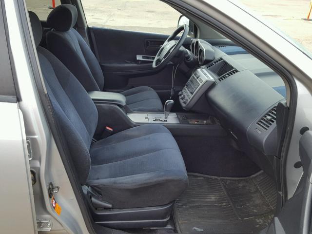 JN8AZ08W85W425543 - 2005 NISSAN MURANO SL SILVER photo 5