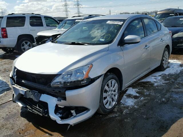 3N1AB7AP2FY238792 - 2015 NISSAN SENTRA SILVER photo 2