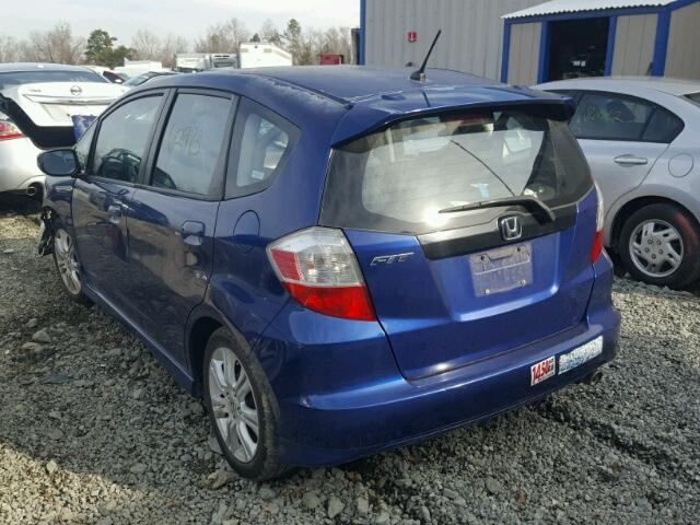 JHMGE88459S014658 - 2009 HONDA FIT SPORT BLUE photo 3