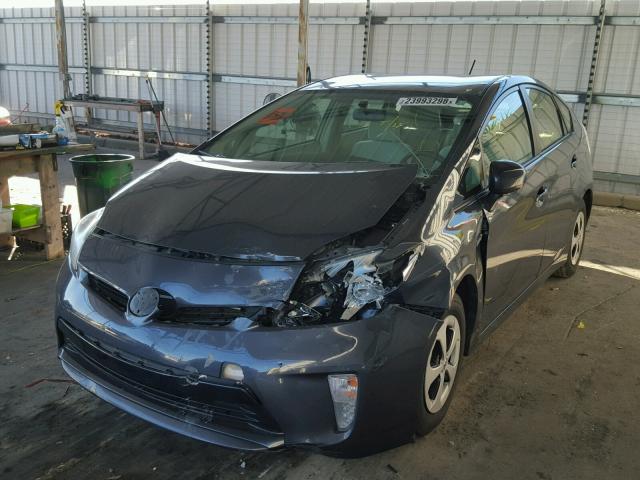 JTDKN3DU9C5408643 - 2012 TOYOTA PRIUS GRAY photo 2