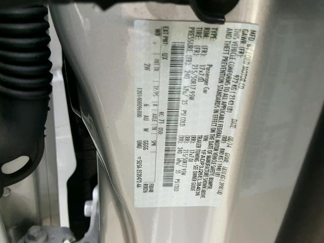 1FADP3J26EL384036 - 2014 FORD FOCUS TITA SILVER photo 10