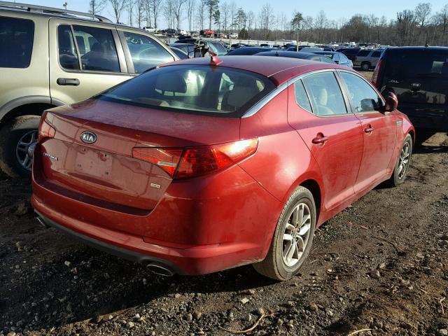 KNAGM4A73B5090950 - 2011 KIA OPTIMA LX RED photo 4